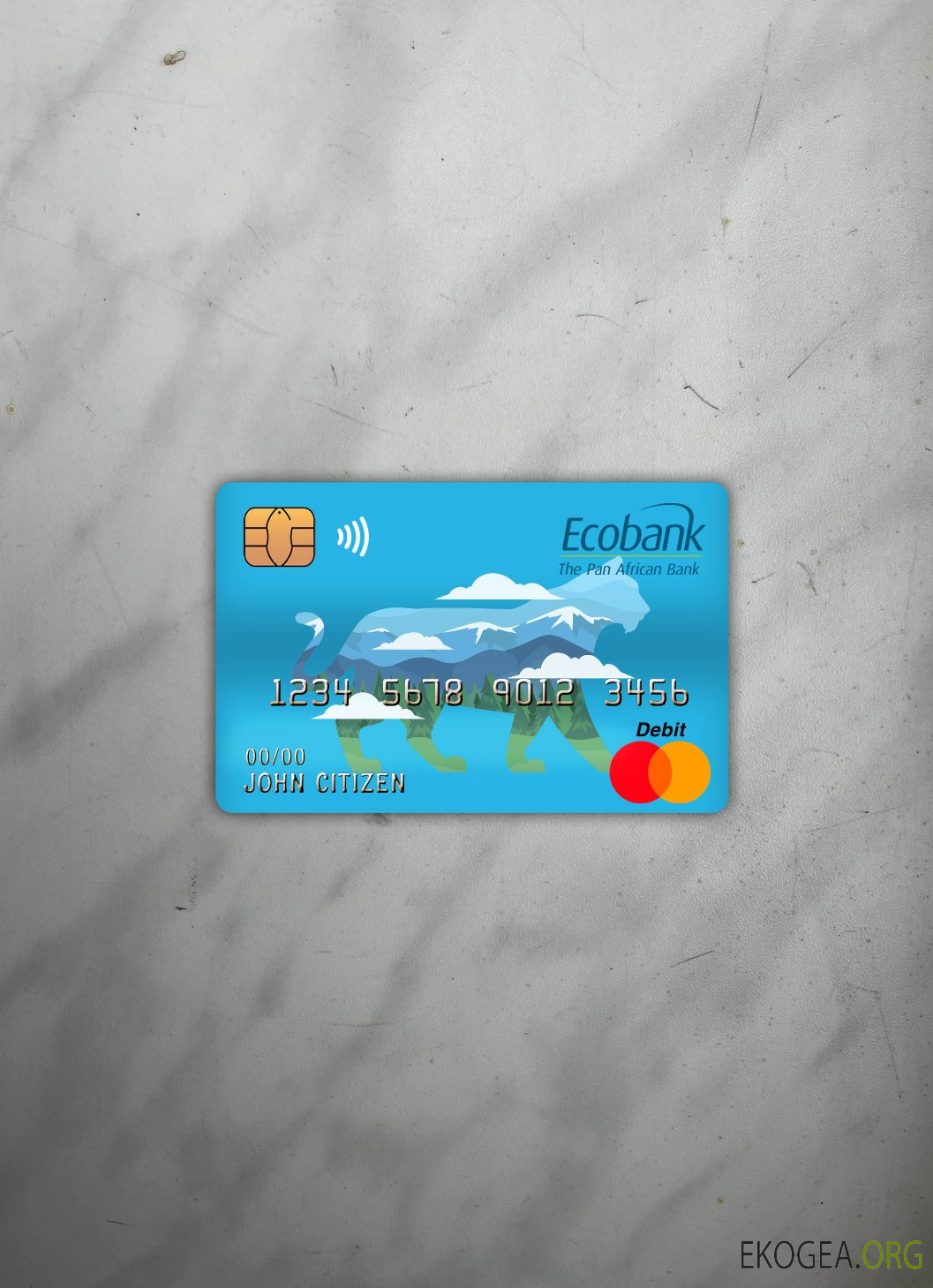République centrafricaine ecobank master carte de débit photolook recto